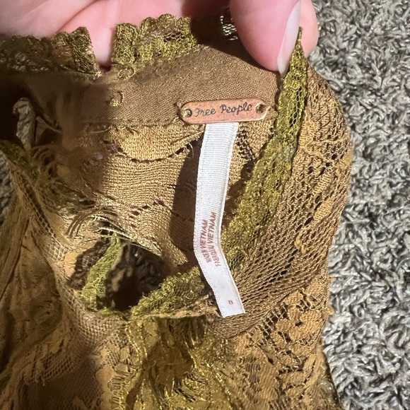 Free People Mustard Lace Backless Dress - Picture 3 of 4